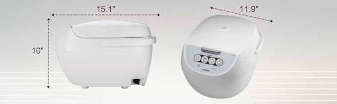 Tiger JBV-A18U-W 10-Cup (Uncooked) Micom Rice Cooker with Food Steamer &amp Slow Cooker White