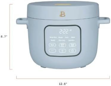 14-Cup Rice &amp Grain Cooker Touch-Activated Display 8 Presets Ceramic Nonstick Coating Steamer &amp Egg Tray Automatic Keep Warm Programmable 24 Hours (Blue)