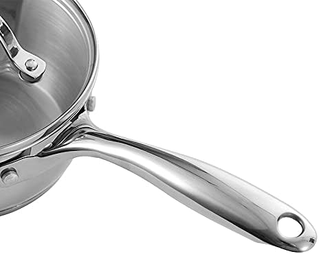 Non-Stick Cookware Set3-Piece Stainless Steel Pots and Pans with Glass Lid for Home Restaurant