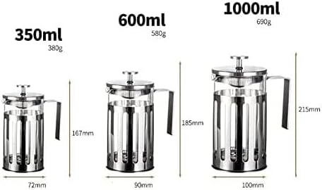 French press coffee maker(1000ml)304M stainless steelHigh borosilicate glassFour layer filtration systemno groundsone color(350ML)
