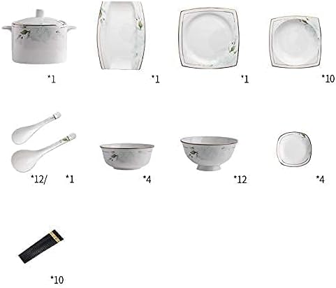 Dinnerware Set Nordic Light Luxury Phnom Penh Stock Pot/Plate Ceramics Plates and Bowls Sets for Restaurant and Wedding Gifts/Bone China Dinner SetG