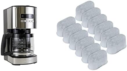 Koolatron Kenmore Coffee Maker 12 cup Drip Coffee Machine Stainless Steel and Black + Kenmore water filter 12 Pack pure and refreshing taste