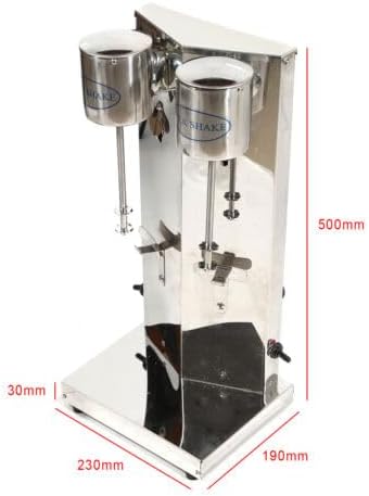 650ML Milkshake Maker Double Head Milk Shake Machine 180W 18000RMP High Speed Commercial Milk Shake Maker Stainless Steel Milkshake Blender with 4 * 650ml Cup 2 Speed Adjustable