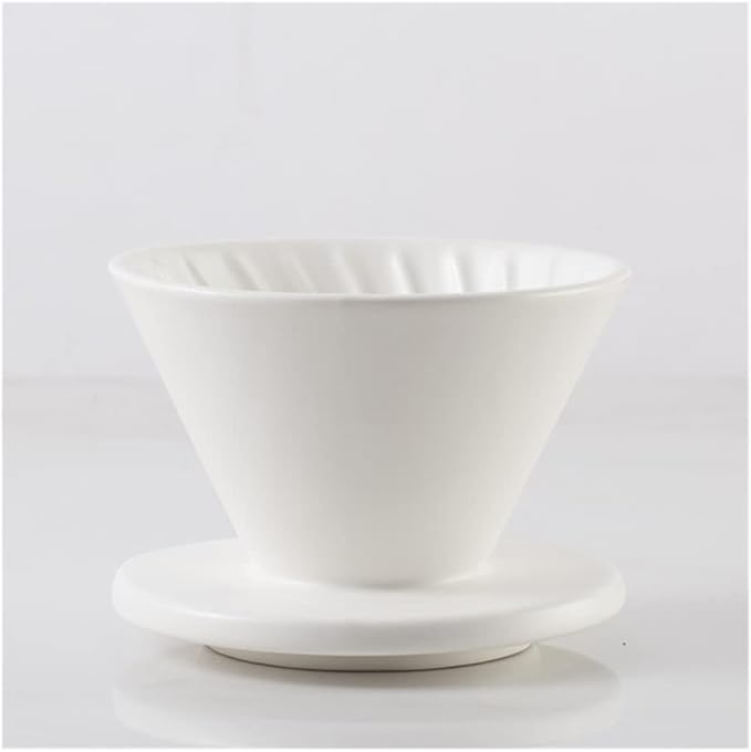 Coffee Press Ceramic Dripper 1-2 Cups Drip Filter Pot Pour Over Coffee Maker with Separate Stand for Filte 500ml Pots (White Filter)
