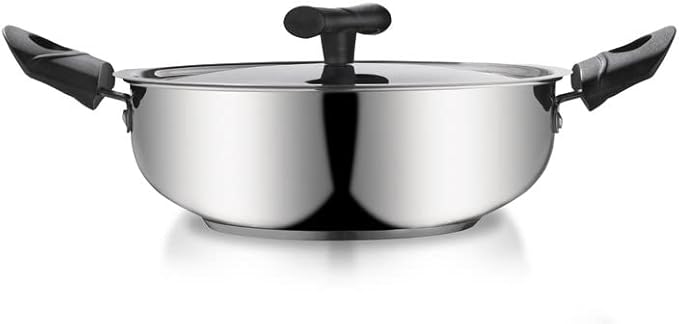 by Sylver Sandwich-Bottom Triply Stainless Steel 2 Pcs Cookware Set - Kadhai with Lid (22 cm 2 LTR) Fry Pan with Lid (22 cm 1.5 LTR) (Induction Friendly)