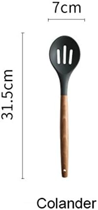 Silicone Wood Handle Spatula Heat-Resistant Soup Spoon Non-Stick Special Cooking Shovel Kitchen Tools Colander Spoon Cookware Set Cookware Picnic Boiler Cookware