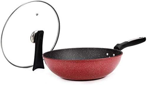 Wok Pan Cookware Set Non-Stick Wok Soup Pot Frying Pan Three-Piece Cooker Gas Stove Home Kitchen Cookware Combination for Cooking Frying (Black Fre