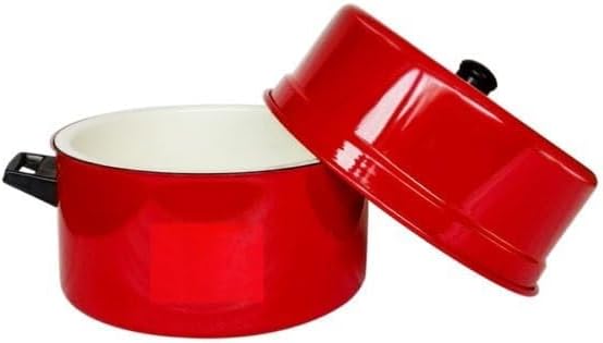 Premium Thermal Rice Cooker Red Aluminium with Stainless Steel Pot Multi-Purpose Casserole 8-12 Hour Heat Retention (1 Kg Capacity)