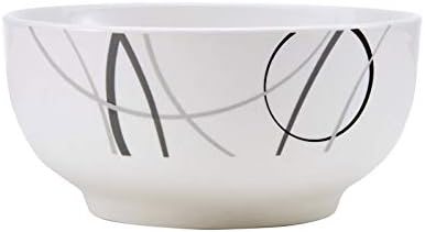 Unknown1 Circles 18pc Dinnerware Set Grey Geometric Modern Contemporary Round Porcelain 18 Piece Microwave Safe