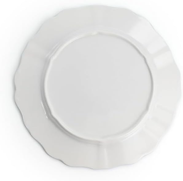12 Piece Blue Floral Melamine Dinnerware Set – Lightweight Chip Resistant Plates and Bowls with Scalloped Design