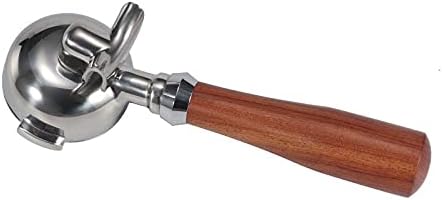 Coffee PortafilterBottomless Coffee Handle 58mm Coffee Machine Handle Compatible with EXPOBAR E61 Stainless Steel Wooden Handle Double Mouth Coffee Handle (Color : J) (Color : F)