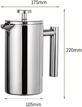 Stainless Steel Coffee &amp Tea Maker Makes 8 Cups - Portable Thermal Coffee Makers For Home Camping Traveling(1L)