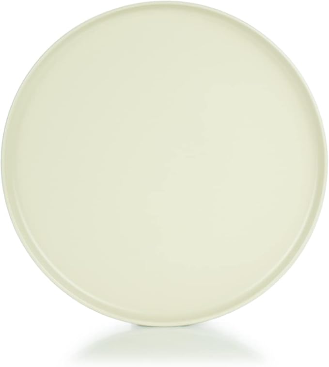 Everything Kitchens Modern Flat Dinnerware Collection (Brown Beige &amp Terracotta 12-Piece Dinner Plate Set)