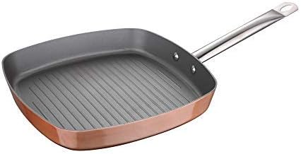 San Ignacio 2 Piece Set: 26 cm Wok + Grill Pan 28 x 28 cm Pressed Aluminium Suitable for Induction Optimum Plus-Copper Effect Multi-Colour