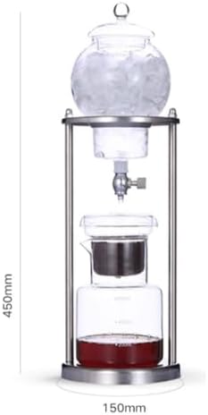 Cold Brew Drip Tower Ice Coffee Cold Brew Maker Cold Brew Drip Tower Stainless Steel Stand DIY Ice Coffee Brew Tower Detachable Glass Cold Brew Maker Coffee Lover Gift