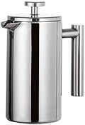 Stainless Steel Coffee &amp Tea Maker Makes 8 Cups - Portable Thermal Coffee Makers For Home Camping Traveling(1L)