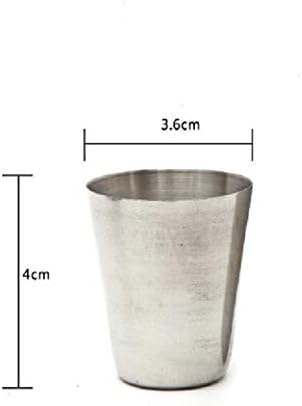4 in 1 Outdoor Mini Stainless Steel Cup Hiking Camping Travel Portable Drinking Water Cup Set Leather Cup Color:30ML Cookware Set Cookware Picnic Boiler Cookware