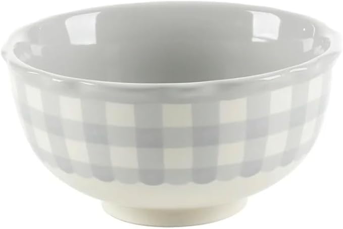 Pig Gingham 12-Piece Ceramic Dinnerware Set