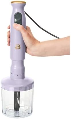 Beautiful 2-Speed Immersion Blender that includes a Chopper &amp Measuring Cup by Drew Barrymore (Lavender)