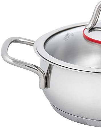 KARACA Emirgan 6 Piece Stainless Steel Induction Shallow Pot Set 14 cm 16 cm 18 cm Dishwasher Safe Silver Shallow Pans Set