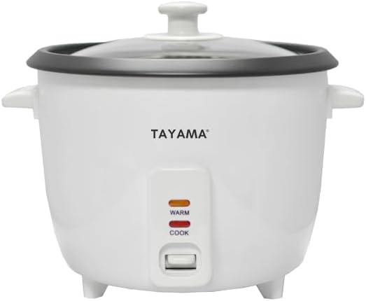 Tayama Rice Cooker with Steam Tray 3 Cup White (RC-03R)