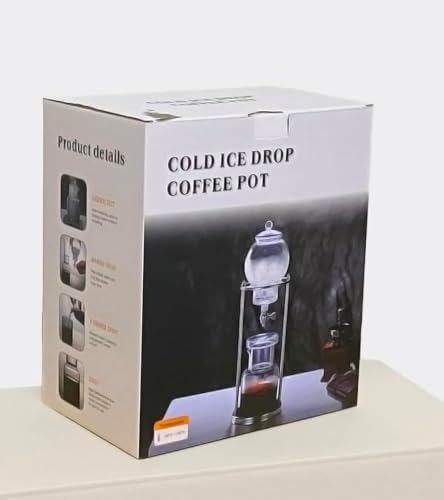 Cold Brew Drip Tower Ice Cold Brew Dripper Coffee Tower 600ml Cold Brew Drip Coffee Maker Adjustable Valve Reusable Stainless Steel Stand DIY Ice Coffee Brew Tower for Coffee and Tea
