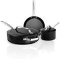 For Modern 5-Piece Aluminum Ultra Performance Ceramic Nonstick Cookware Set in Black