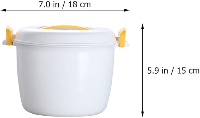 Hemoton 2pcs Microwave Food Container Rice Cooker Food Container: 1L Pasta Cooker Maker Oven Rice Cooker Microwave Cookware for Rice Chicken Pasta Rice Cooking Pot