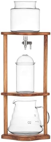 Cold Brew Drip TowerCold Drip Coffee Maker Iced Coffee Drip Towerwith Glass Carafe/Wooden Bracket
