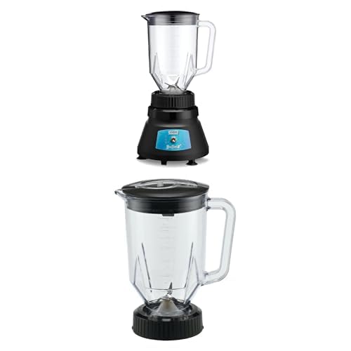 Bundle of Waring Commercial Countertop Bar Blender BevBasix™ Light Duty 48 oz Copolyester Container+ Waring Commercial CAC29 Complete Copolyester Container with Blade and Lid 48-OunceBlack