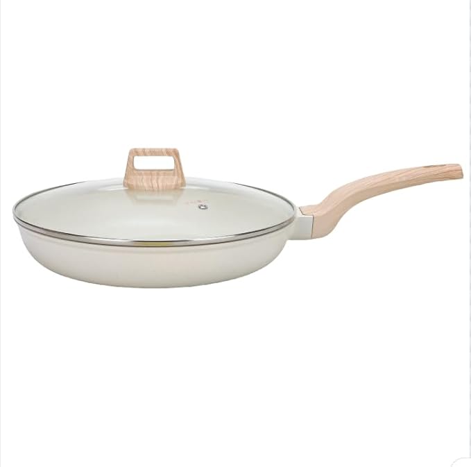 Cookware Sets-Coated Nonstick Cookware Set Induction &amp Gas Stove Compatible (frying pan with a glass lid 11.02 in)