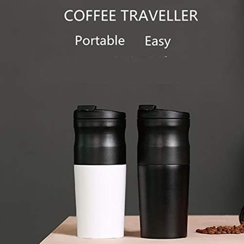 Portable Coffee Maker 3 in 1 Coffee Grinder Electric Coffee Filter Coffee Cup Drip Coffee Machine Coffee Dripper Set for Home (Black) (Black)
