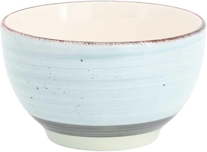 12-Piece Speckled Ceramic Dinnerware Set – Light Blue Plates and Bowls for 4 Rustic Everyday Tableware Microwave &amp Dishwasher Safe