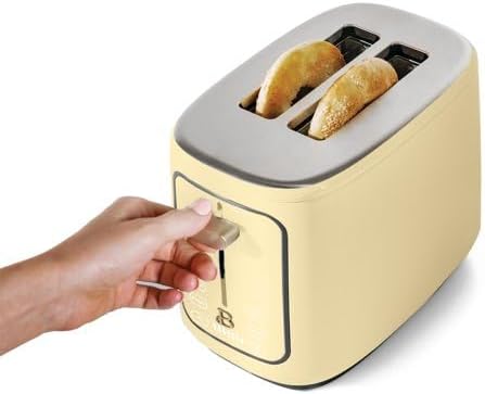 New beautifull 2-Sliice Digital Toaster with Touch-Activated Display Adjustable Browning Control Auto Shut-Off by D'rew Barry'more (Buttercream)