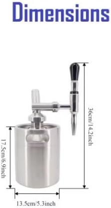 64oz(2L)/128(4L) Nitro Cold Brew Coffee Maker Nitrogen Coffee Machine Dispenser System w/PRV Kit &amp Stout Creamer Faucet