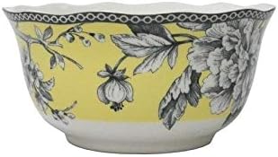 Misc Yellow Porcelain 16-Piece Dinnerware Set (Service for 4) Floral 16 Piece Dishwasher Safe Microwave