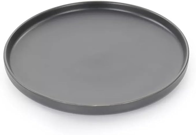 16 Piece Stoneware Dinnerware Set – Modern Matte Finish Plates and Bowls Microwave &amp Dishwasher Safe Service for 4 (Dark Gray)