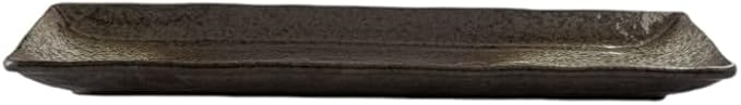 Ebros Gift Artistic Charcoal Grey Tone Hakumu Collection Dinnerware Serveware Kitchenware Set Asian Japanese Restaurant Supply (Pack Of 5 Rectangular Serving Platter 14 L)