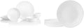 Corelle Vitrelle 18-Piece Dinnerware Set 6-Piece Salad Plate Set Triple Layer Glass Chip Resistant Winter Frost White