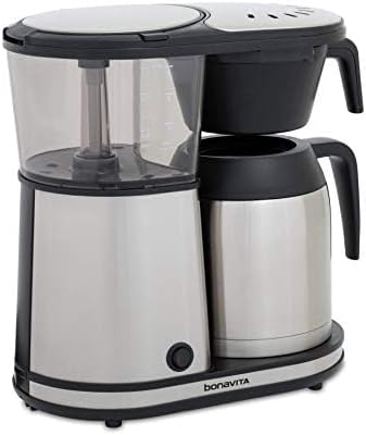 Bonavita 8 Cup Drip Coffee Maker Machine One-Touch Pour Over Auto Pause Brewing with Stainless Steel Double Wall Thermal Carafe SCA Certified Dishwasher Safe BV1901TS