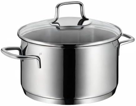 WMF Pot Set 5-Piece Astoria Pouring Rim Glass Lid Cromargan® Stainless Steel Polished Suitable for Induction Hobs Dishwasher-Safe