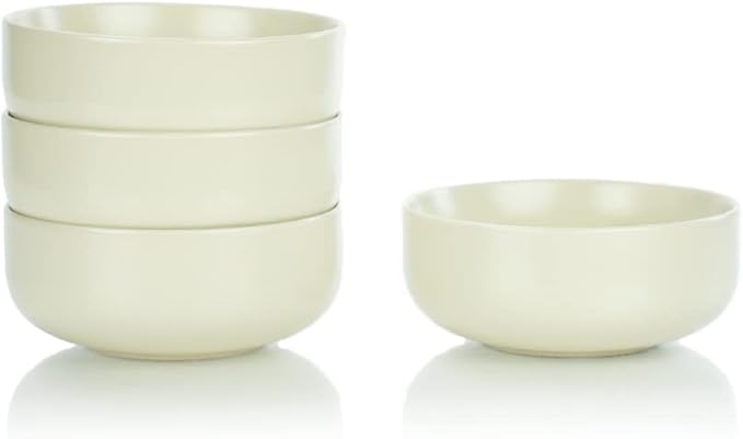 Everything Kitchens Modern Flat 16-Piece Dinnerware Set | Peace &amp Love (24oz Bowls (Set of 4))