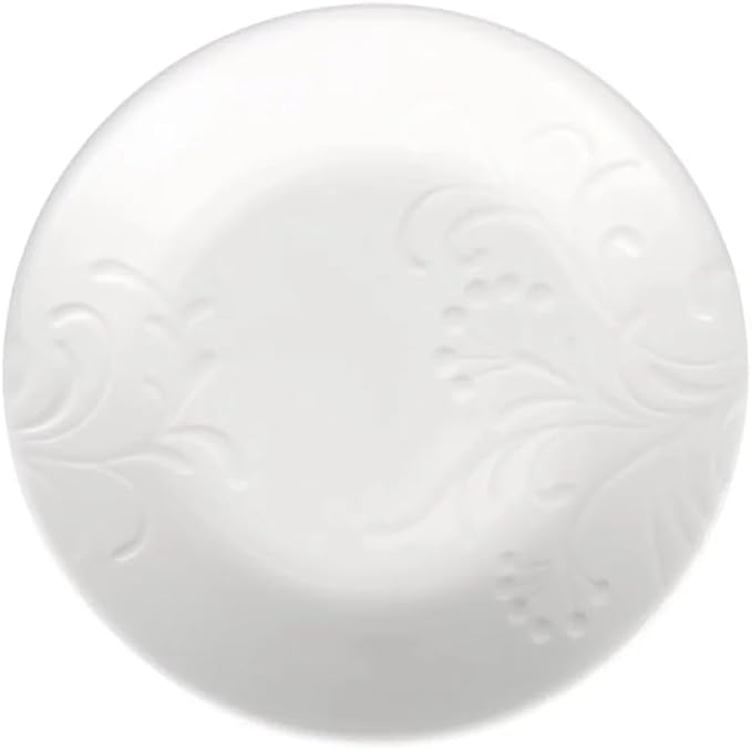 12 Piece Dinnerware Set Classic Embossed-floral Pattern Dinner Plates Soup cereal Bowls