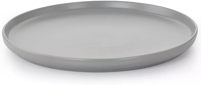 16 Piece Stoneware Dinnerware Set – Modern Matte Finish Plates and Bowls Microwave &amp Dishwasher Safe Service for 4 (Light Gray)