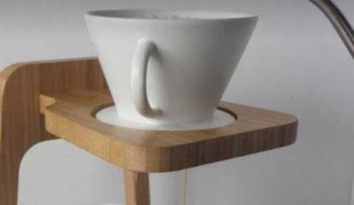 flat-bottom ceramic pour-over coffee dripper.