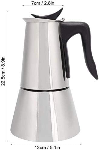 6Cups/300Ml Electric Coffee Maker Aluminum Material Coffee Pots Mocha Coffe Machine Coffee Filter Espresso Maker Anti-Scalding Handle Design With Base