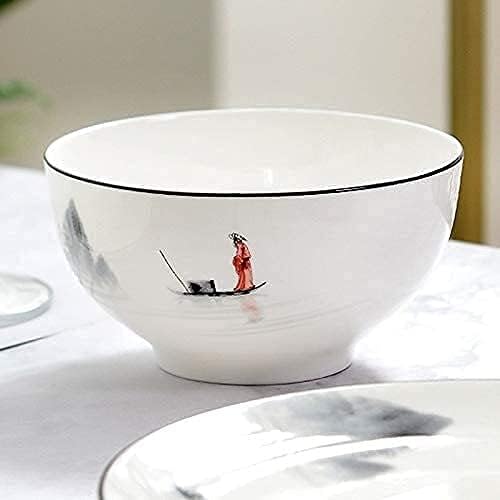 Dinnerware Sets Dish Set Chinese Bone China Tableware Set Service For 1 People Kitchen Dinner Serving White