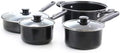 For 7-Piece Aluminum Nonstick Cookware Set in Black