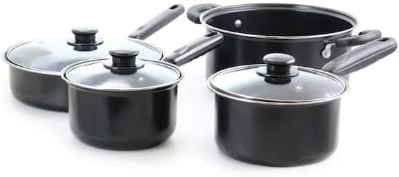 For 7-Piece Aluminum Nonstick Cookware Set in Black