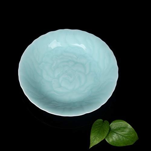 Plates Dinnerware 6 inches Celadon Dish with Penoy Microwave and Dishware Safe(set of 4)